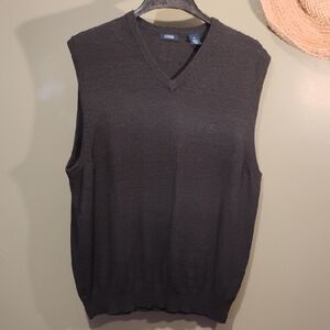 Izod Men's Charcoal Gray V-Neck Sweater Vest